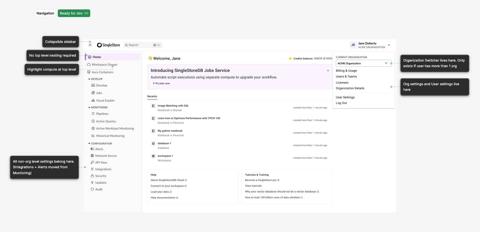 Image of new navigation